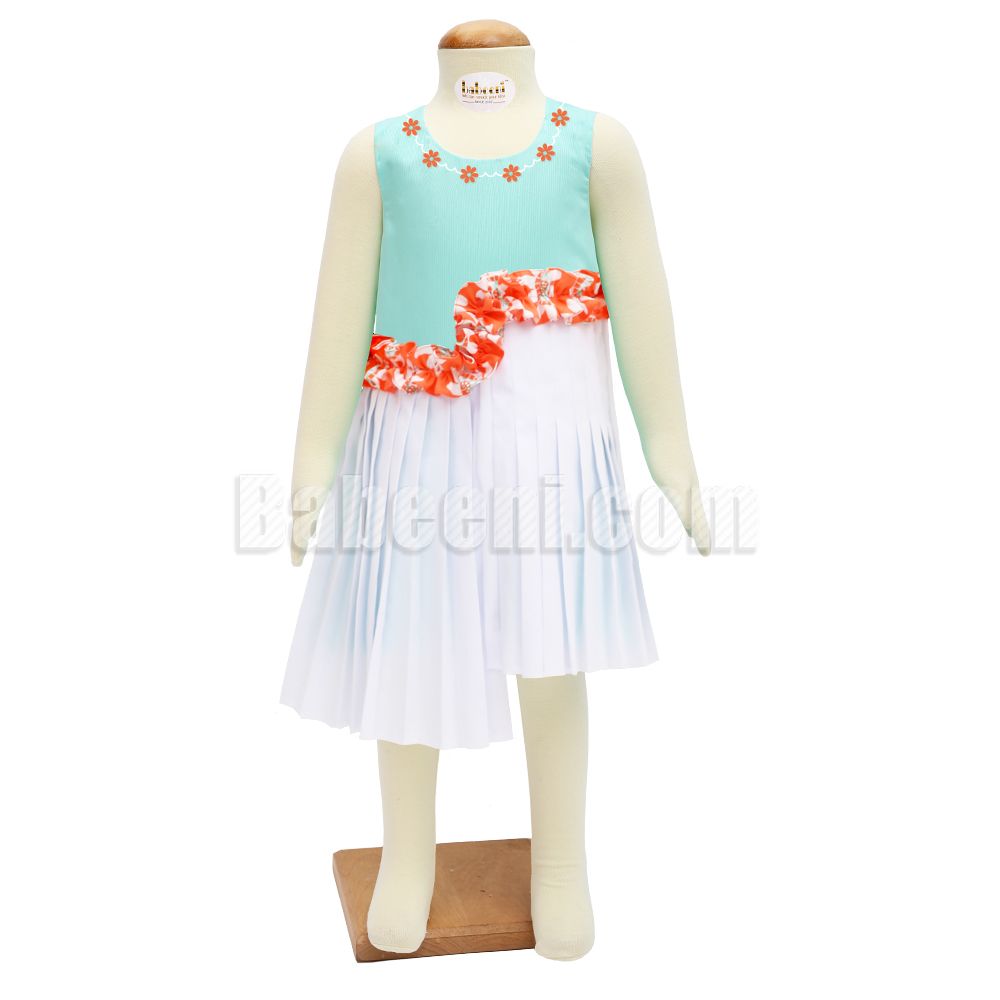 Lovely ruffle girl embroidery dress - DR 2859